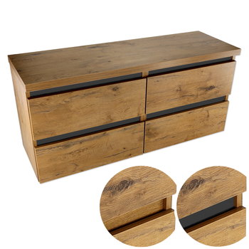 Podwójna szafka łazienkowa SORIA 120 wisząca pod umywalkę nablatową gruby dębowy blat - paplinskimoebel