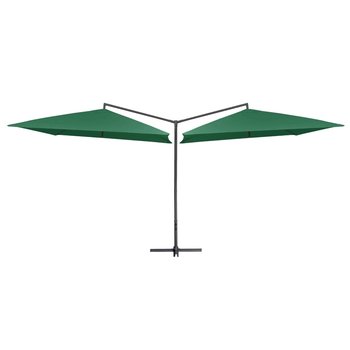 Podwójny parasol na stalowym słupku VIDAXL, zielony, 250x250 cm - vidaXL