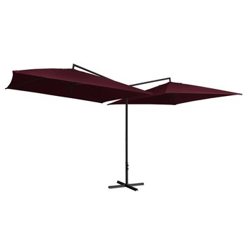 Podwójny parasol ogrodowy, 485x250x260 cm, bordowy - Zakito Europe