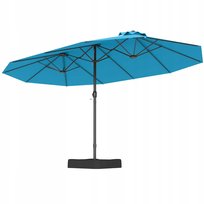 Podwójny parasol ogrodowy ze stojakiem i korbką Parasol tarasowy