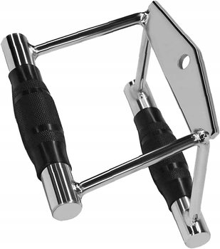 Podwójny Uchwyt do Wyciągu atlasu trójkątny podwójny ryflowany STAL triceps