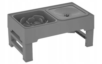 Podwyższane Miski Dla Psa - Regulowany Stojak miska na wodę i karmę czarny