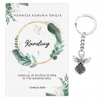 Podziękowania Dla Gości Komunia Święta Aniołek Brelok Upominek Pamiątka Z6