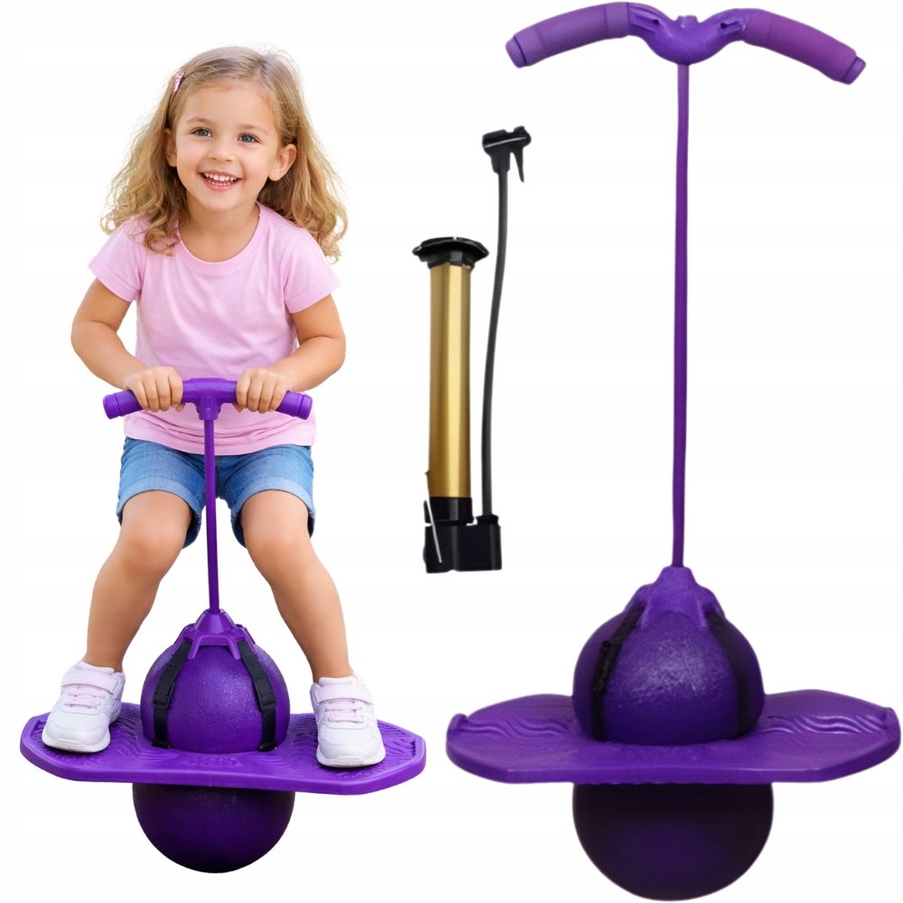 Pogo Jumper skoczek dla dzieci drążek równowagi jumping ball fioletowy