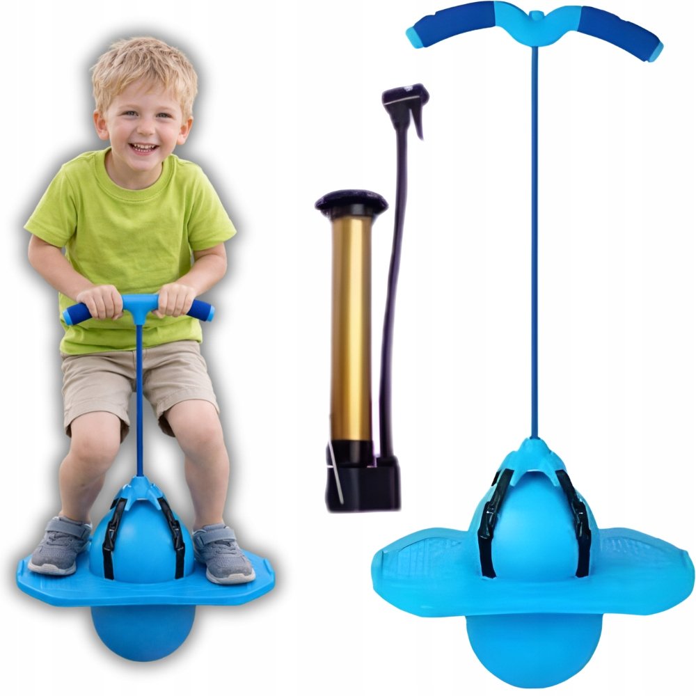 Pogo Jumper skoczek dla dzieci drążek równowagi jumping ball niebieski
