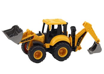 Pojazd Budowlany Koparka Dwie Łyżki Regulacja Żółta - Lean Toys
