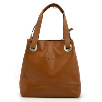 Pojemna skórzana damska torebka na ramię shopper - Vera Pelle