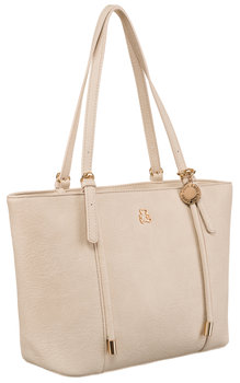 Pojemna torba damska daily bag skóra ekologiczna LuluCastagnette, kremowy - LuluCastagnette