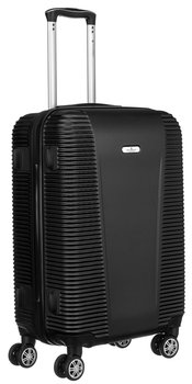 Pojemna walizka na kółkach średnia z tworzywa ABS+ z uchwytem Peterson, czarny - Peterson