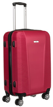 Pojemna walizka na kółkach średnia z tworzywa ABS+ z uchwytem Peterson, czerwony - Peterson