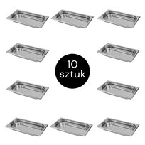 Pojemnik GN na posiłki gastronomiczny 1/3 ze stali nierdzewnej Mega-M 325x176x40mm, zestaw 10szt. Mega-M