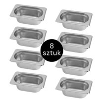 Pojemnik GN na posiłki gastronomiczny Mega-M stal nierdzewna 1/9 176x108x65mm (zestaw 8 szt.) Mega-M