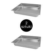 Pojemnik GN na posiłki gastronomiczny ze stali nierdzewnej 2/1 Mega-M 650x530x100mm, zestaw 2szt. Mega-M