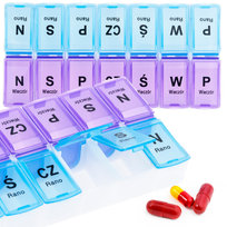 POJEMNIK KASETKA NA LEKI TABLETKI PUDEŁKO ORGANIZER 7 DNI TYDZIEŃ 2 PORY