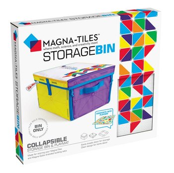pojemnik na klocki magnetyczne z interaktywną matą do zabawy Storage Bin & Mat Magna Tiles