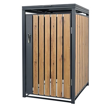 Pojemnik na odpady na 1 pojemnik 240 l 68x80x116,3 cm antracytowy dąb stal ML design - ML-DESIGN