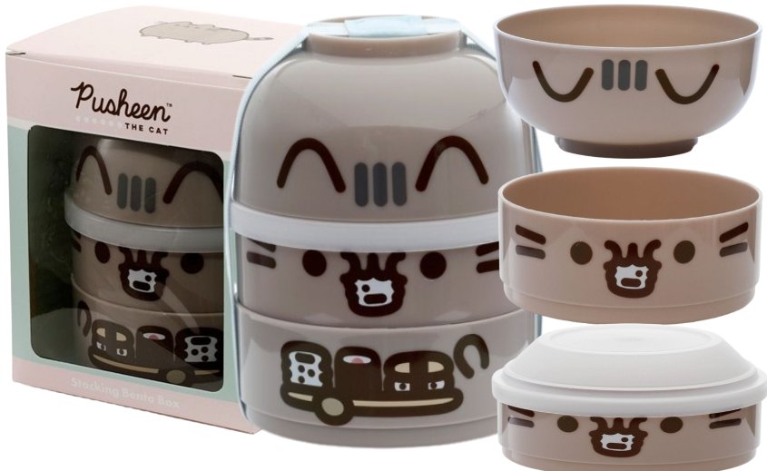 Pojemnik na śniadanie 3w1 POTRÓJNY pudełko do szkoły PUSHEEN