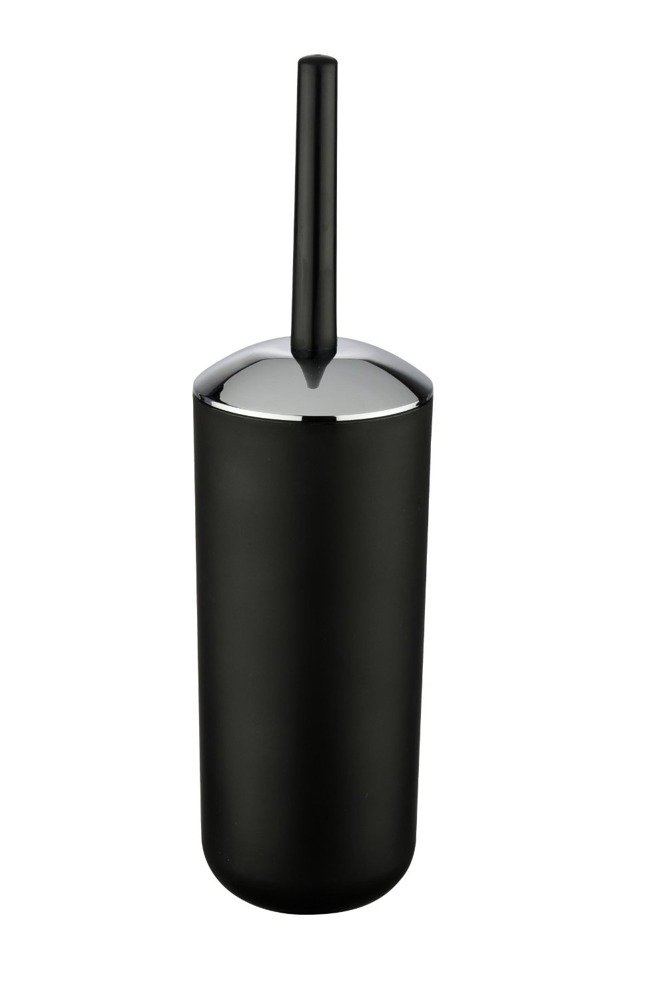 Pojemnik na szczotkę + szczotka WC WENKO Brasil Black, czarny, 10x37 cm