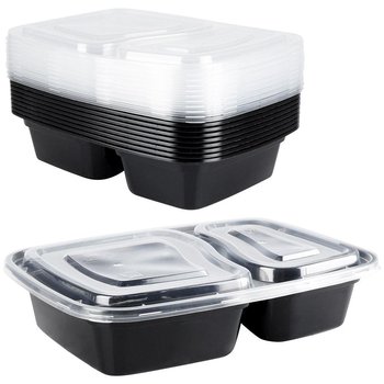 Pojemnik Na Żywność Dzielony Lunchbox Z 2 Przegródkami Zestaw 10 Szt. 1,2 L - Excellent Houseware