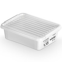 Pojemnik Plastikowy Pudełko Zamykany Z Pokrywką Pudło Box Do Przechowywania Na Akcesoria Biały 1,15L