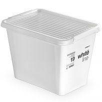 Pojemnik Plastikowy Pudełko Zamykany Z Pokrywką Pudło Box Do Przechowywania Na Akcesoria Biały 19L