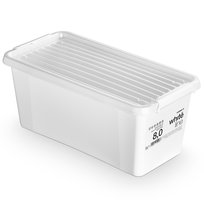 Pojemnik Plastikowy Pudełko Zamykany Z Pokrywką Pudło Box Do Przechowywania Na Akcesoria Biały 8L