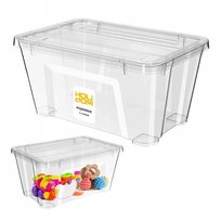 Pojemnik Plastikowy Z Pokrywą 5L Zamykane Pudełko Organizer Przeźroczysty