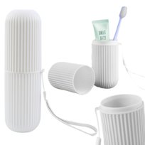 Pojemnik podróżny na szczoteczkę i pastę do zębów organizer funkcyjny biały