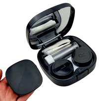 Pojemnik Pudełko Na Soczewki CZARNE Zestaw Podróżny Z Buteleczką Na Płyn