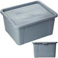 Pojemnik Pudło Plastikowe Pojemniki Z Pokrywą Multibox 40X33X20 Cm, 20 L Szary