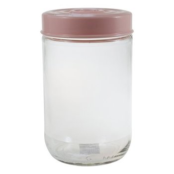 Pojemnik szklany 660 ml z różową pokrywką - PI - STALMAN