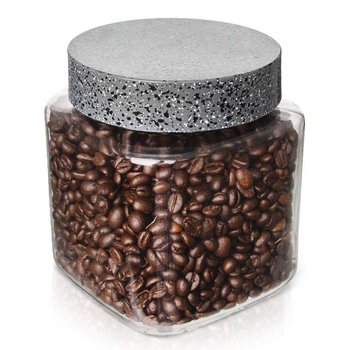 Pojemnik szklany kuchenny słój słoik kwadratowy 1L GRANIT na makaron płatki kawę produkty sypkie - Orion