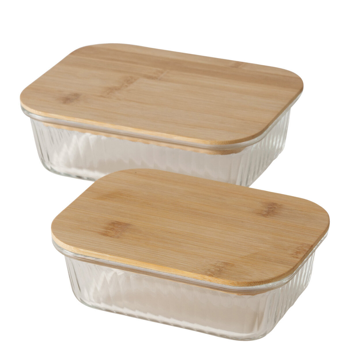 Boltze Boltze Pojemniki Na Żywność Z Bambusowym Wieczkiem Luka, 2 Szt.