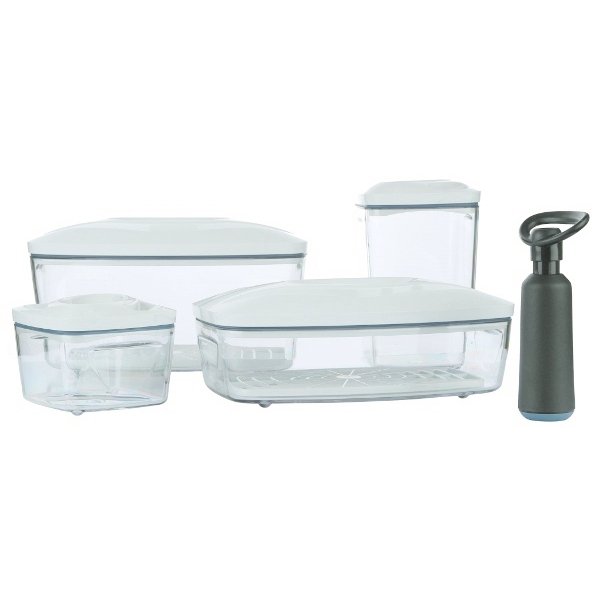 Pojemniki próżniowe DAFI Vacuum Set 4, biały, zestaw, 5 elementów