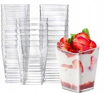 POJEMNIKI PUCHARKI DESER PRZEKĄSKI MONOPORCJE SŁODKI STÓŁ DUŻE 200ML 50SZT