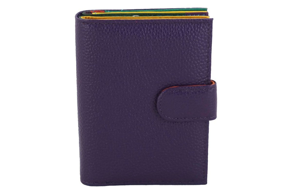 Pojemny kolorowy portfel damski skórzany - Fioletowy