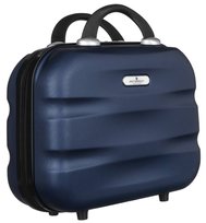 Pojemny kuferek na podróż z mocowaniem do walizki twarda kosmetyczka z tworzywa ABS+ Peterson, granatowy