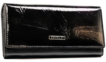 Pojemny portfel damski skórzany na karty portmonetka na suwak Cavaldi, ciemnofioletowy - 4U CAVALDI