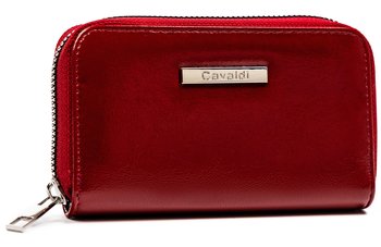 Pojemny portfel damski z brelokiem do kluczy skóra ekologiczna Cavaldi, czerwony - 4U CAVALDI