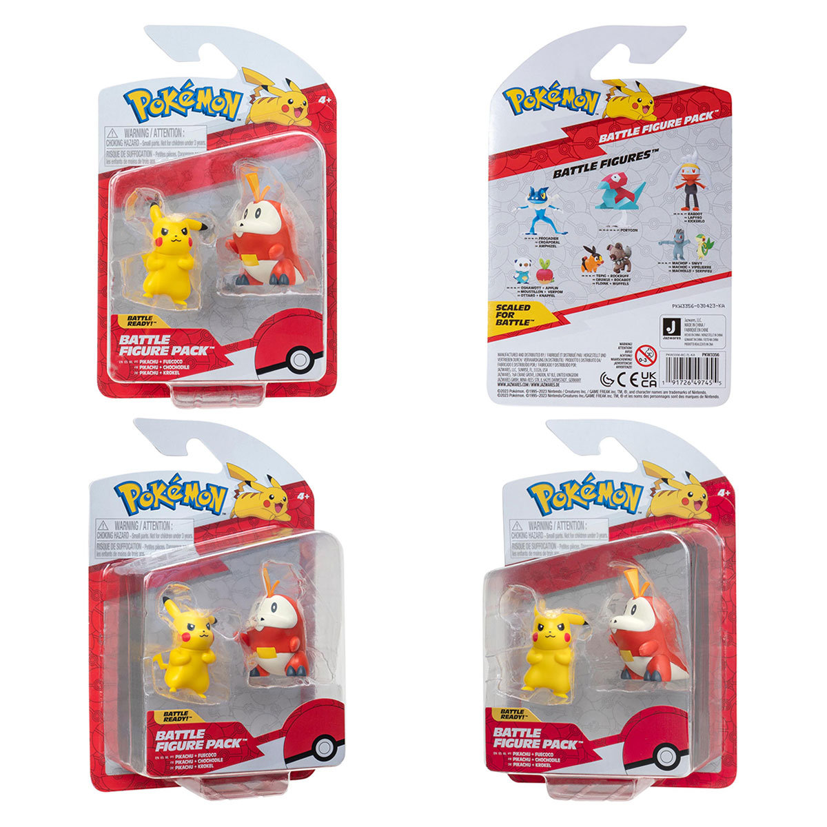 Zdjęcia - Figurka / zabawka transformująca Jazwares Pokemon, Figurki Bitewne: Generacja Ix, Figurka  (Fuecoco & Pikachu)