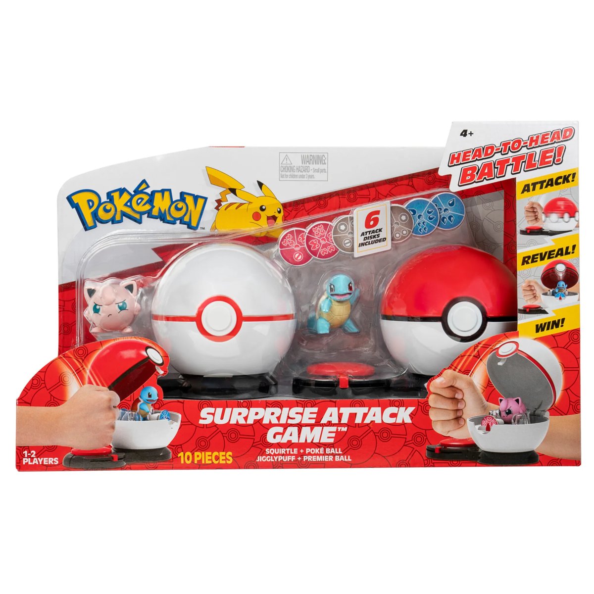 Pokemon SURPRISE ATTACK Squirtle vs Jiggypuff gra zręcznościowa JAZWARES