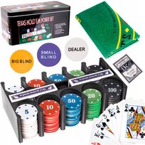 Poker Texas, zestaw do gry, żetony 200 szt