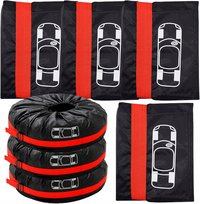 POKROWCE NA KOŁA 4 SZT ROZMIAR S 13-18 CALI CZERWONE WODOODPORNE ROZMIAR S