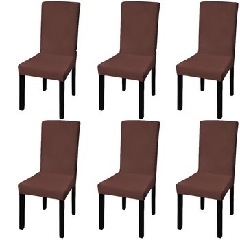 Pokrowce na krzesła - brązowe, 6 szt. (46-55 cm) - Zakito Europe