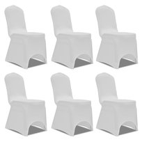Pokrowce na krzesła do imprez - 6 sztuk, biały, el / AAALOE