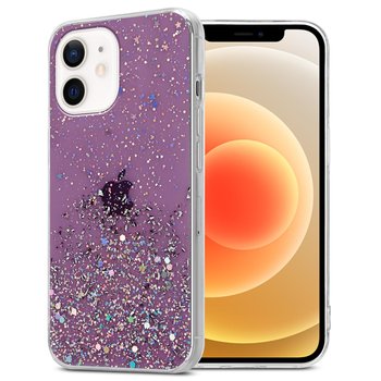 Pokrowiec Do Apple iPhone 12 MINI Etui w Fiolet z Brokatem Glitter Obudowa Case Cover TPU Cadorabo - Cadorabo