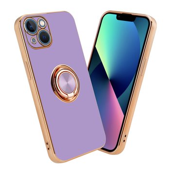 Pokrowiec Do Apple iPhone 14 Etui w Glossy Jasny Fiolet - Złoto magnetycznym Obudowa Case Cover Ochronny Cadorabo - Cadorabo