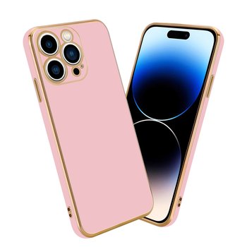 Pokrowiec Do Apple iPhone 14 PRO MAX Etui w Glossy Róż - Złoto TPU Silikonowe Obudowa Case Cover Cadorabo - Cadorabo