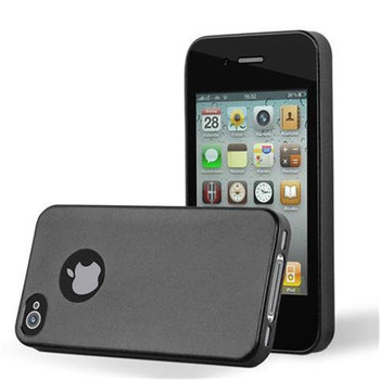 Pokrowiec Do Apple iPhone 4 / 4S w METALLIC CZARNY Etui TPU Silikon Obudowa Ochronny Case Cover Cadorabo - Cadorabo