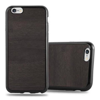 Pokrowiec Do Apple iPhone 6 / 6S Etui w WOODEN CZARNY Pokrowiec Ochronny Obudowa Case Cover Cadorabo - Cadorabo